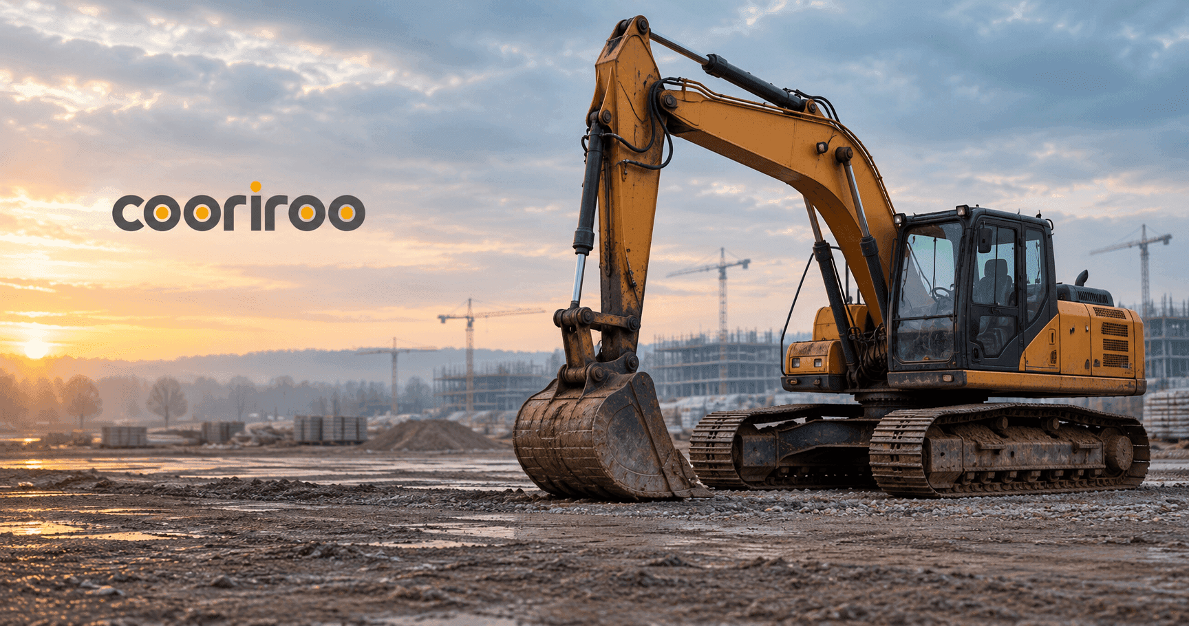 Excavator standing idle on a construction site, illustrating the gap between assigned days and actual engine hours